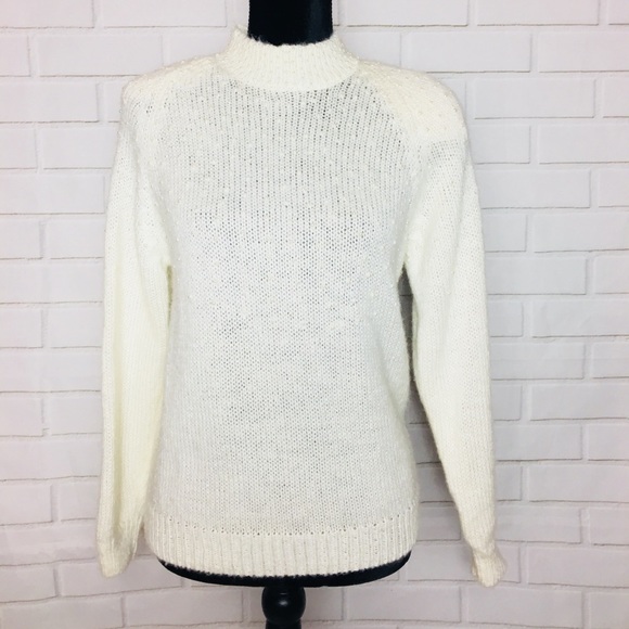 allison smith Sweaters - White pearl turtle neck sweater